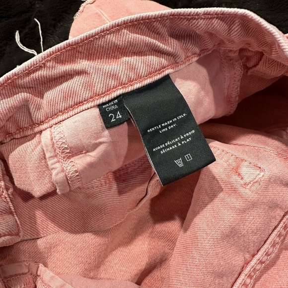 J Brand Women’s Jules High Rise Short Raw Cut Rigid Denim Pink Painted Portal 24 - Picture 7 of 8